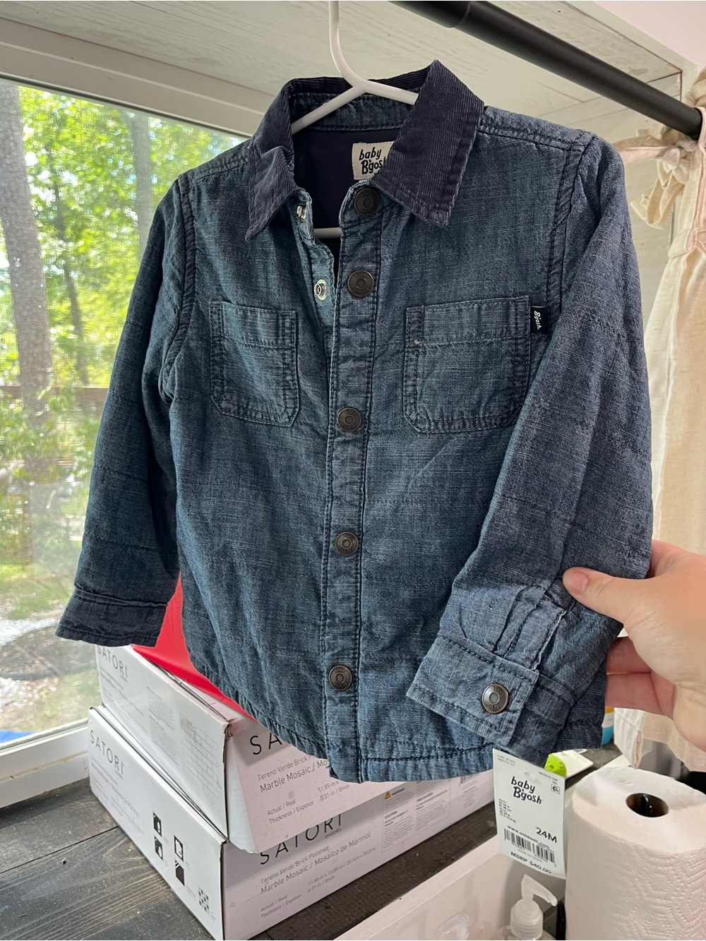 Oshkosh Dark Blue Kids Button-Up Jacket
